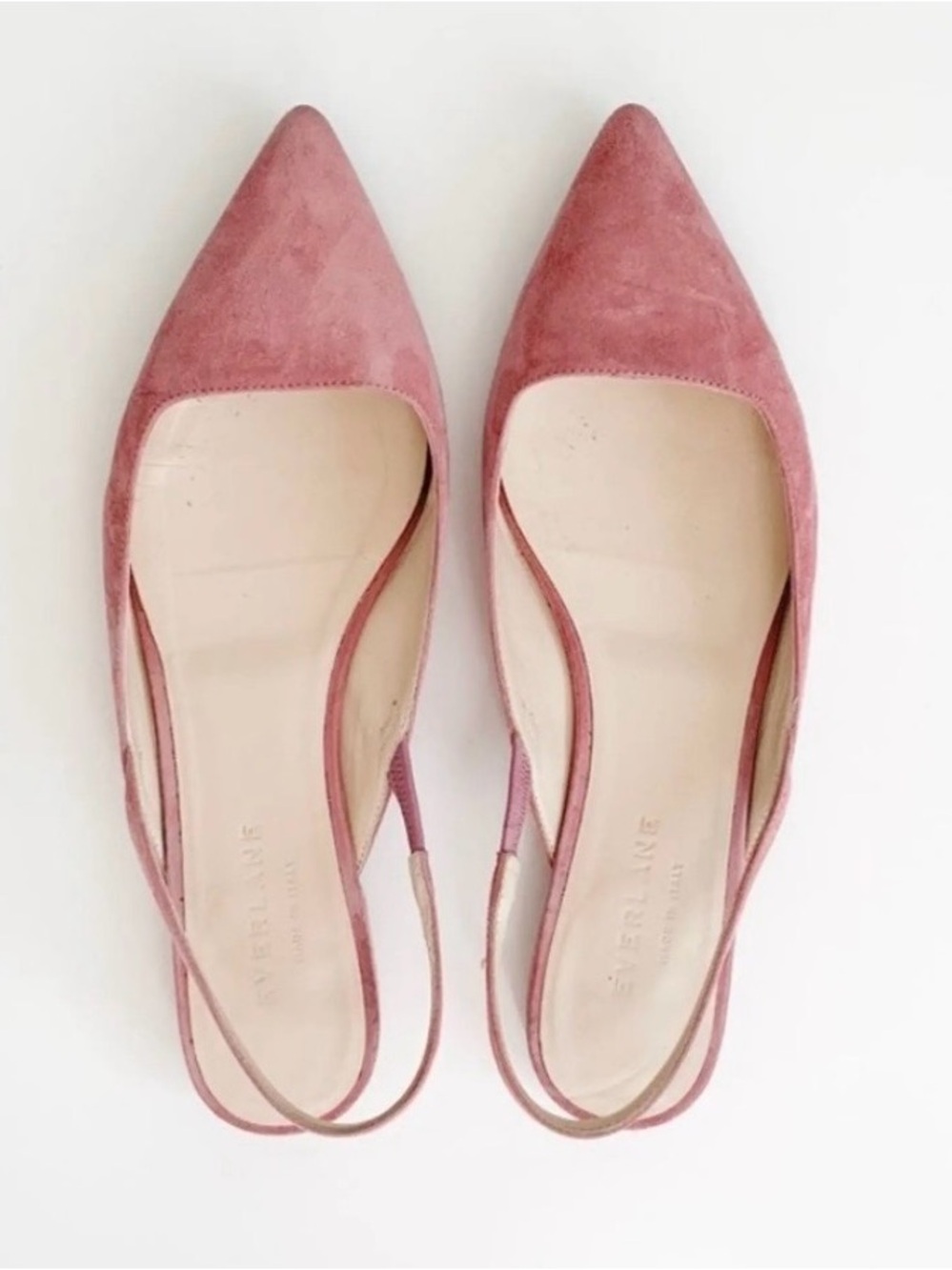 Everlane NWOB Editor Italian Flat Slingbacks In Rosewood Suede Size 9